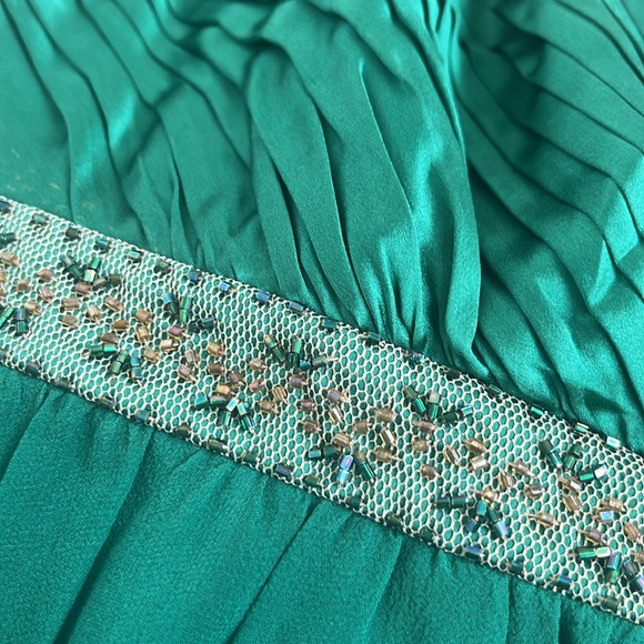 NWT Adrianna Papell Halter Babydoll Dress in Emerald Green 10P 10 Petite - Picture 4 of 8